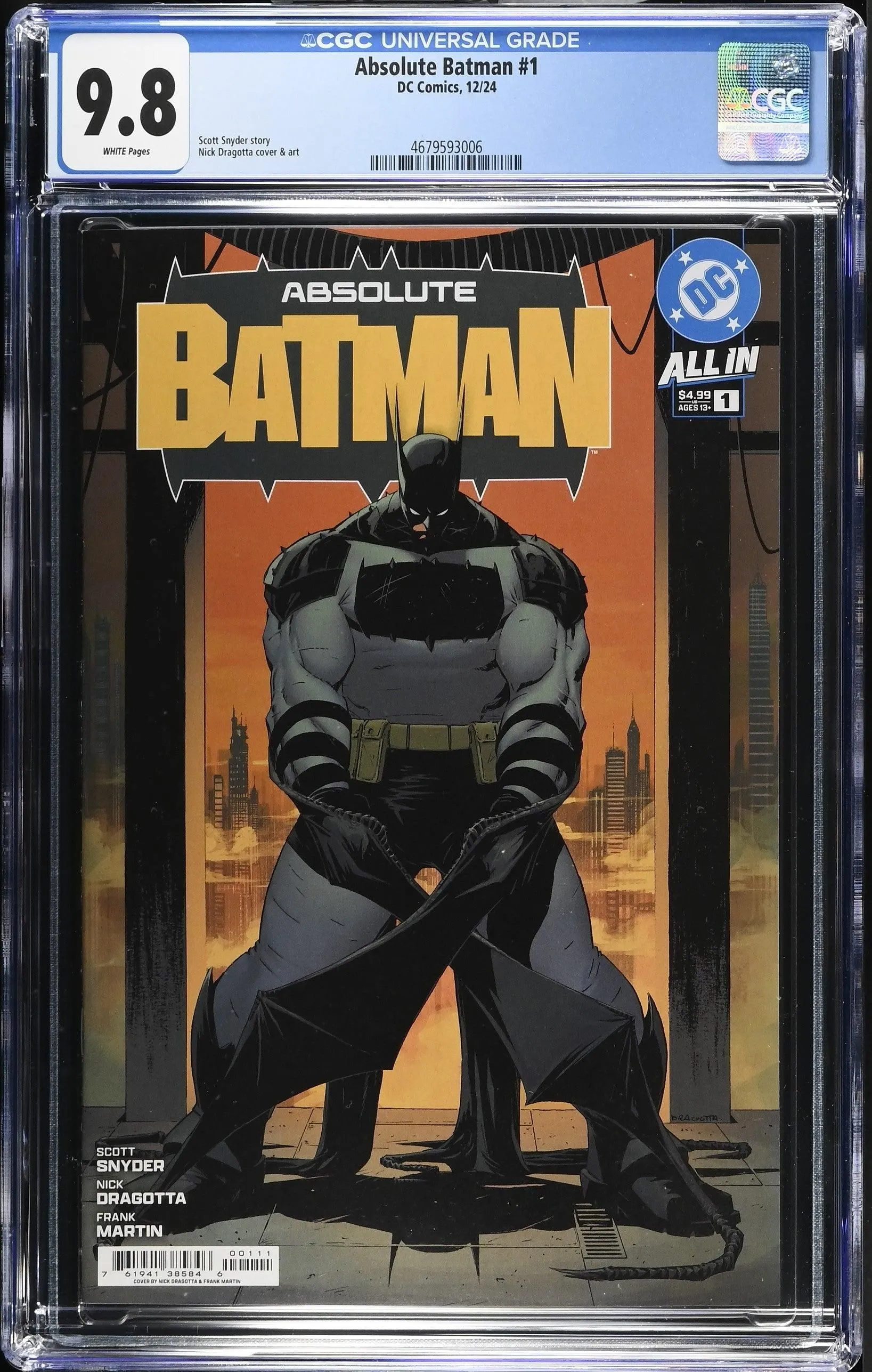 ABSOLUTE BATMAN #1 CGC 9.8 * 1st Print Cover A Nick Dragotta