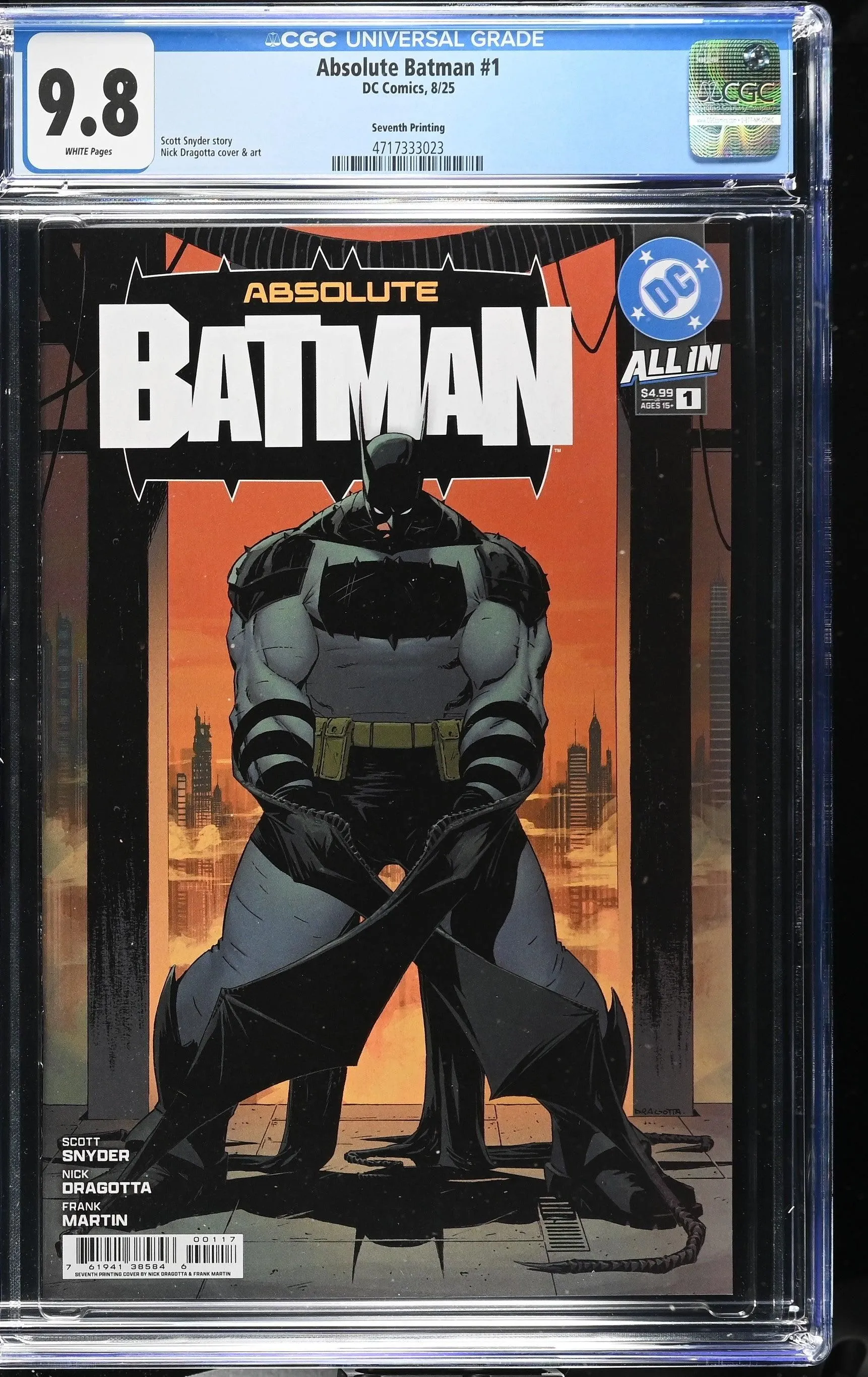 ABSOLUTE BATMAN #1 CGC 9.8 * 7th Print Cover A Nick Dragotta