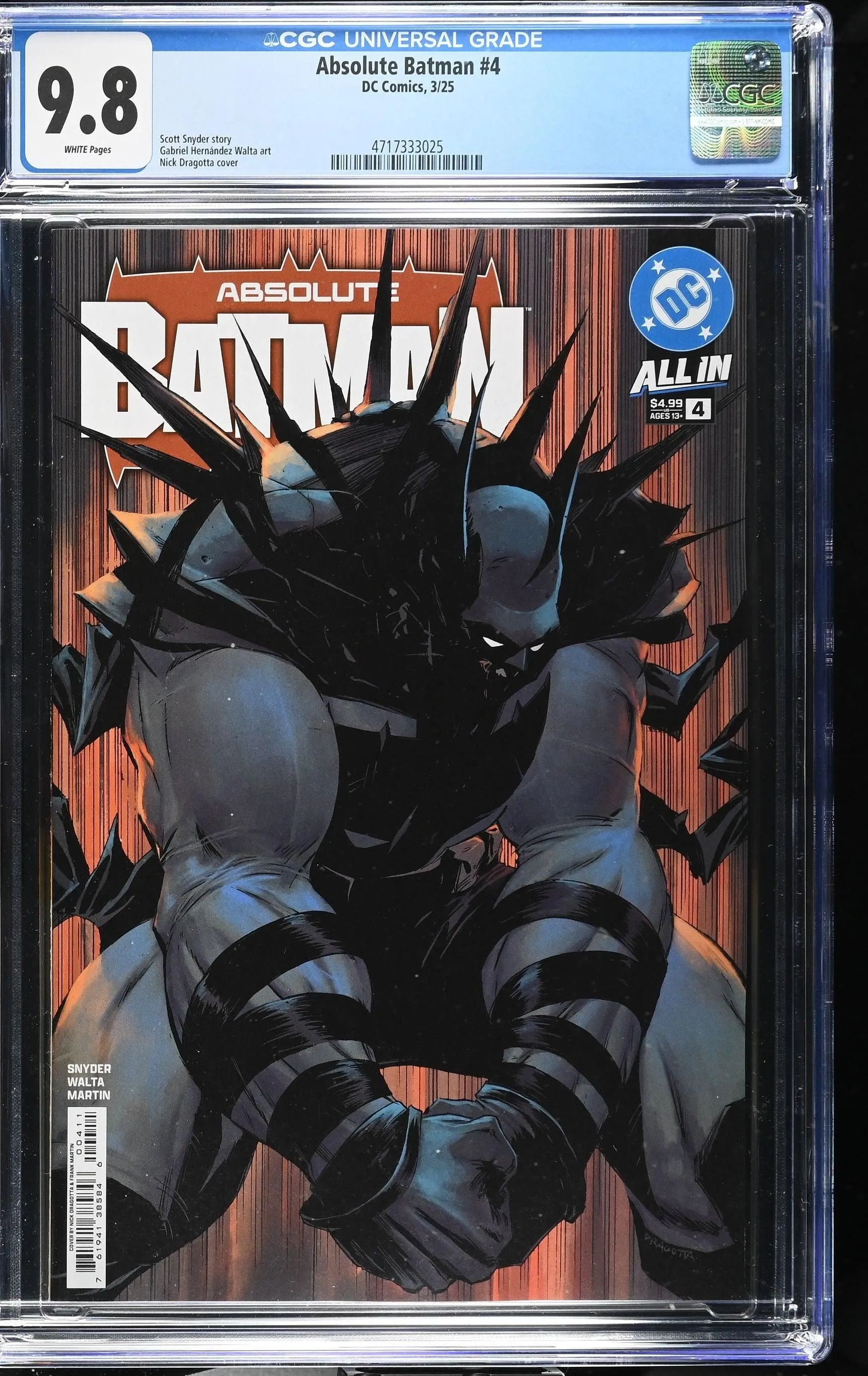 ABSOLUTE BATMAN #4 CGC 9.8 * 1st Print Cover A Nick Dragotta