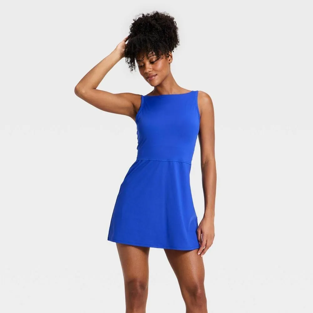 New without Tags - Size: XS - Women's Knit High Neck Active Dress - All In Motion Sapphire Blue