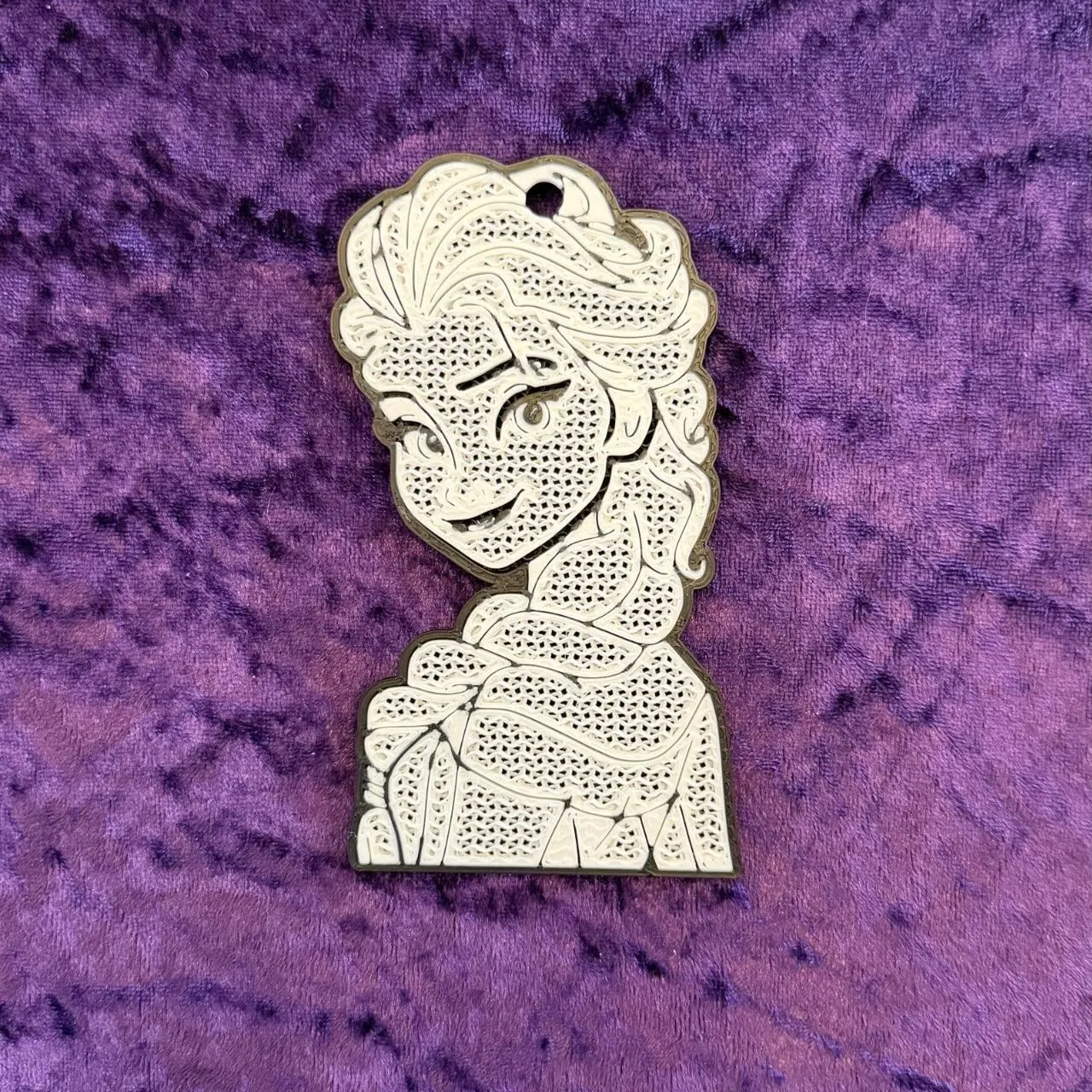Elsa "Snow Queen" Inspired 3D Printed Pin Keychain