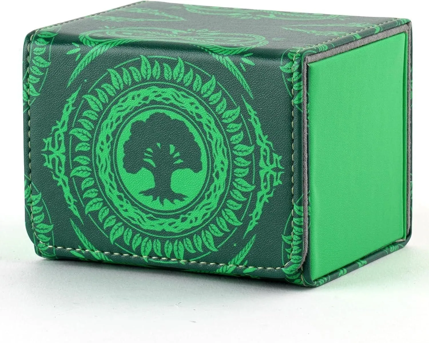 PU Leather Commander Deck Box - Green Forest - Mana Symbol