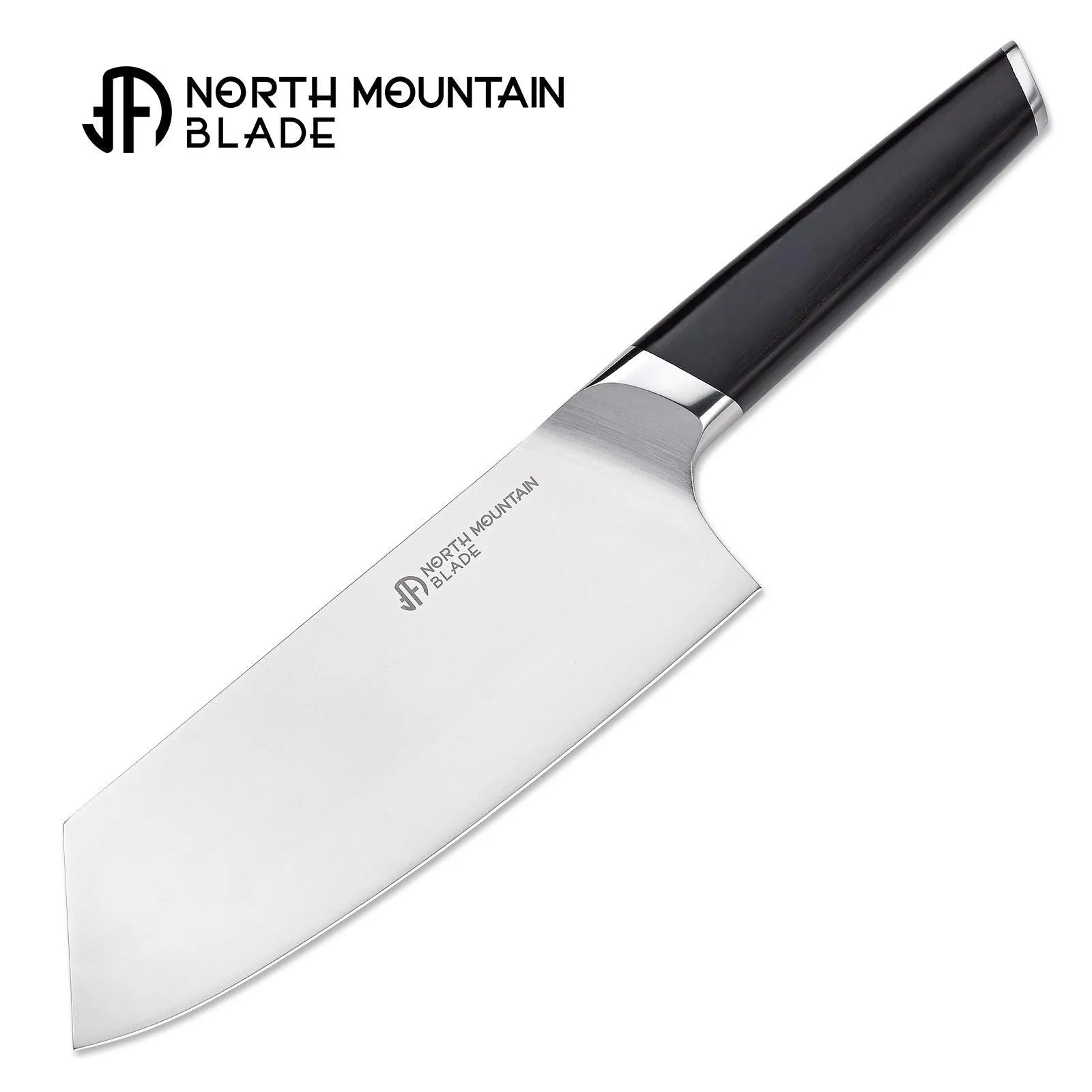 North Mountain Blade NMB-Kitchen – 8″ German DIN 1.4116 Stainless Slicing Knife, Solid Wood Handle, Fixed Blade