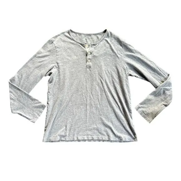Product image for Club Monaco Gray Womens Medium Henley Long Sleeve Tee