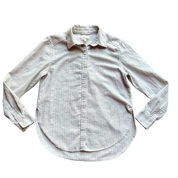 Product image for Aritzia Wilfred Free Confetti Speckled Gray Button Down Flannel Size XS