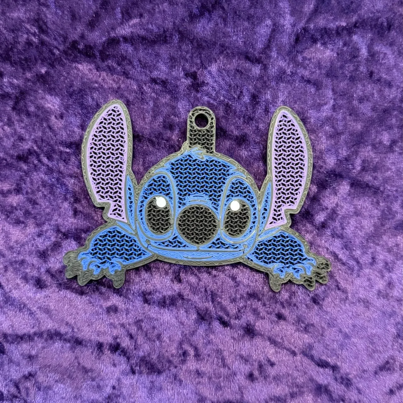 Stitch "Blue Alien" Inspired 3D Printed Pin Keychain