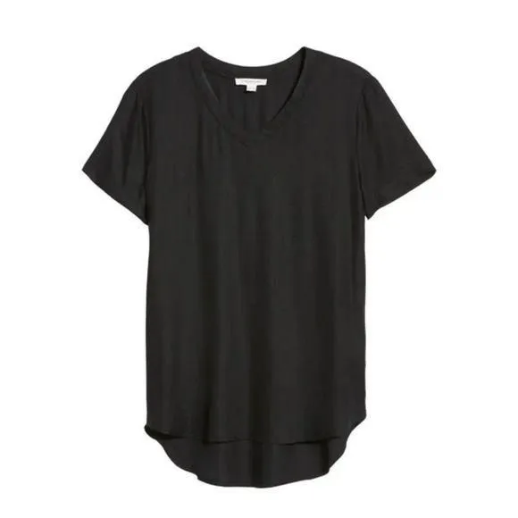 Product image for beachlunchlounge 'Becca' Short Sleeve Rayon Top - Navy