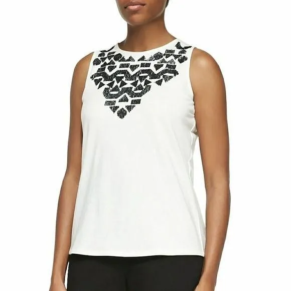 Product image for Joan Vass Sequined Sleeveless Shell