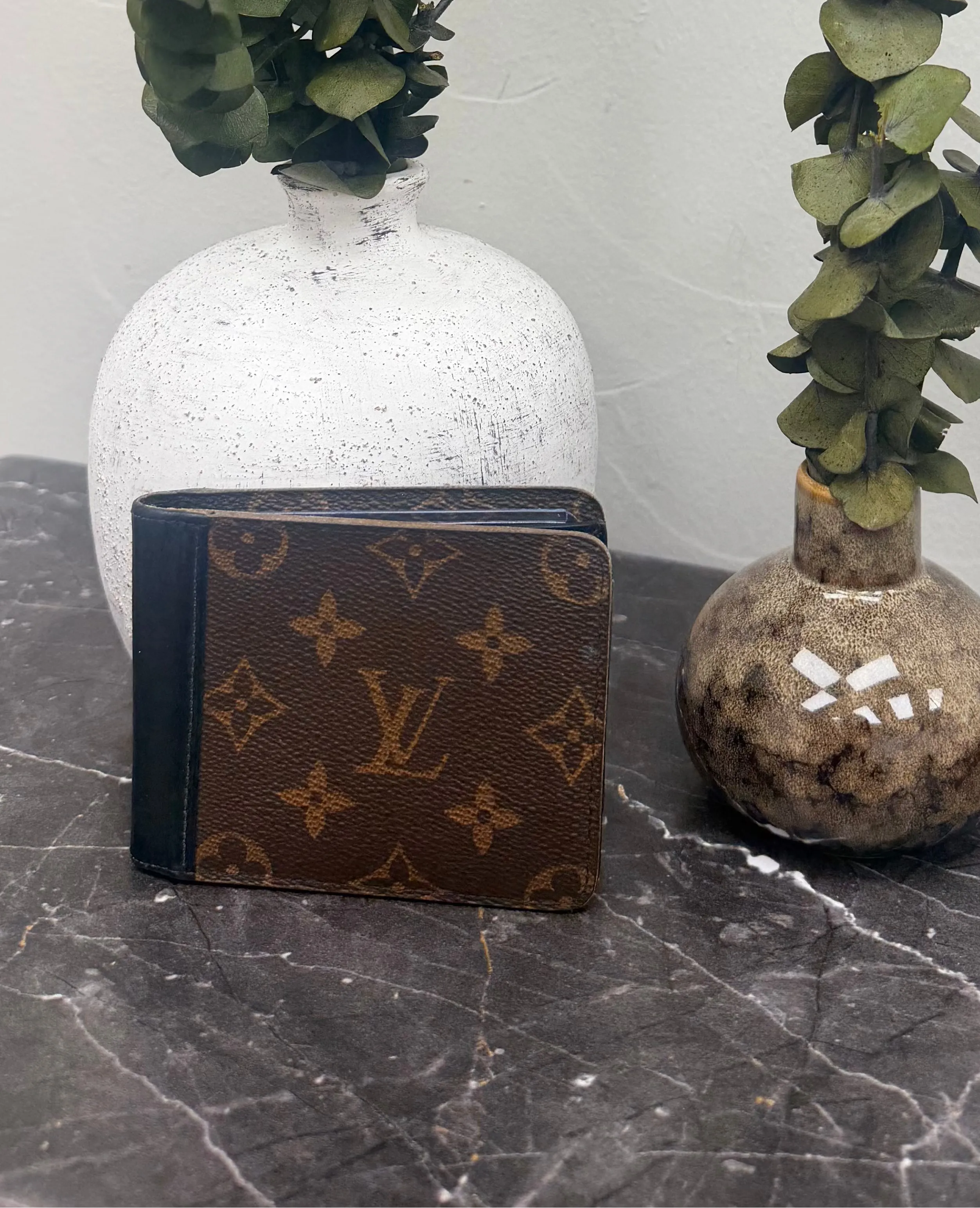 Louis Vuitton Monogram Black Macassar Bifold Wallet