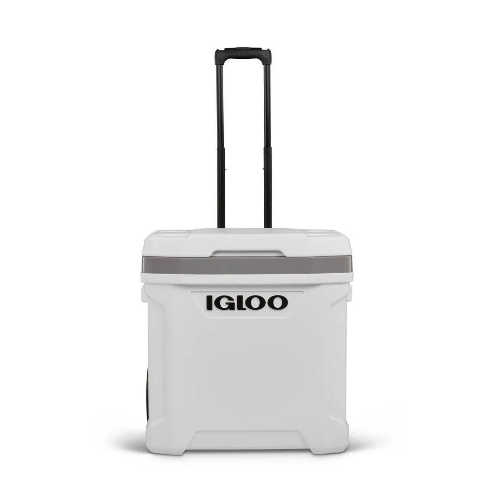 Open-box - Igloo Marine Latitude 60qt Rolling Cooler - White: Retractable Handle,