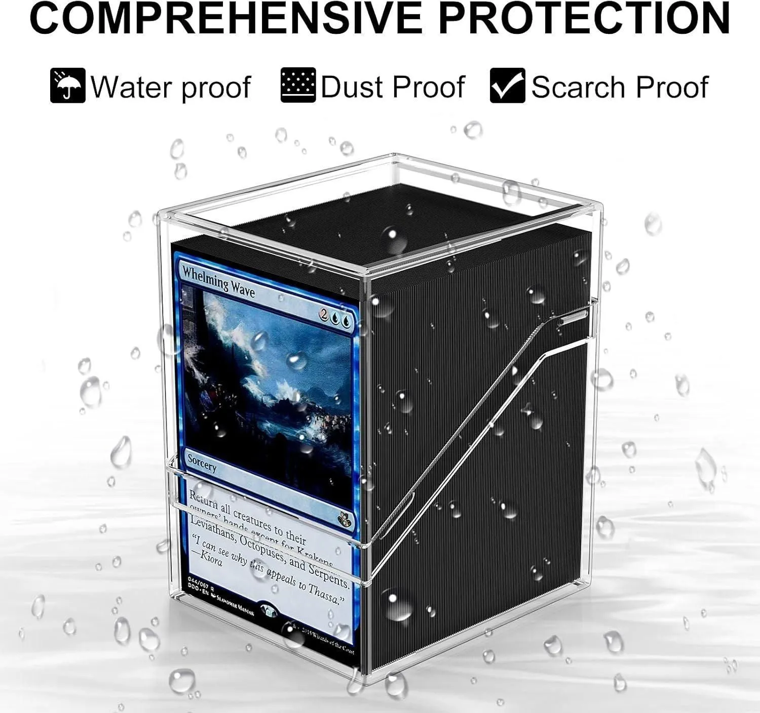 1ct Clear Acrylic Commander Deck Box (Box and Divider Only)
