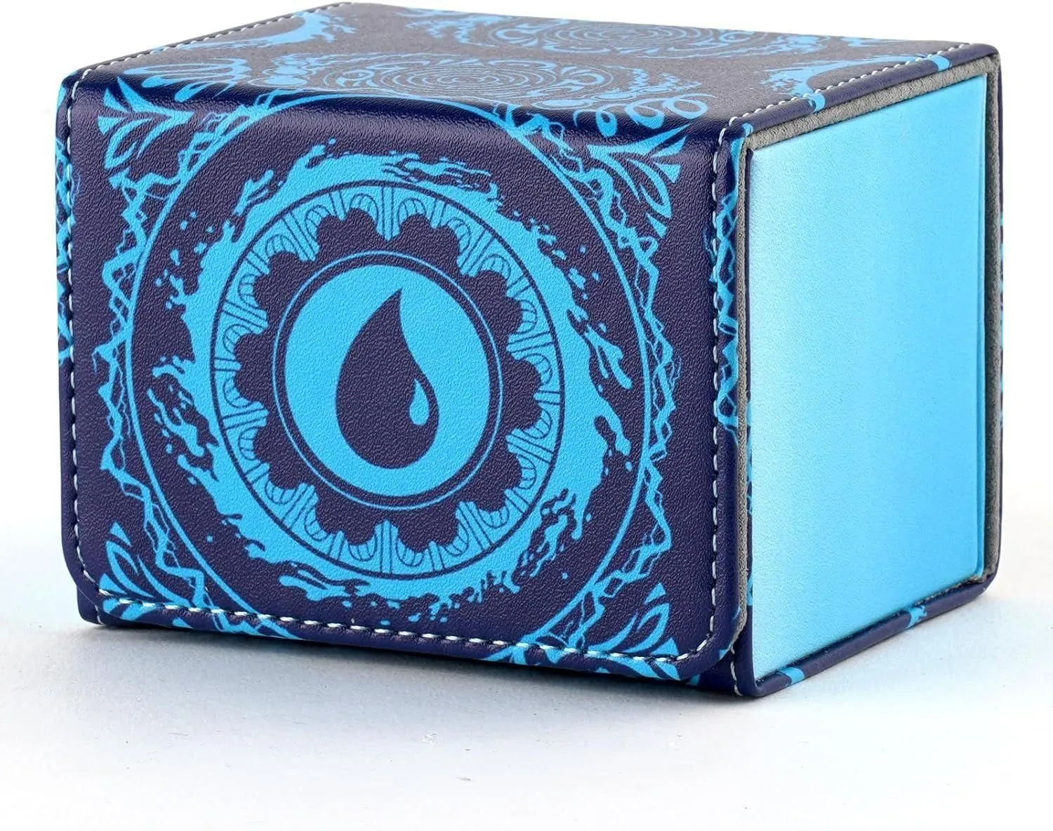 PU Leather Commander Deck Box - Blue Island - Mana Symbol
