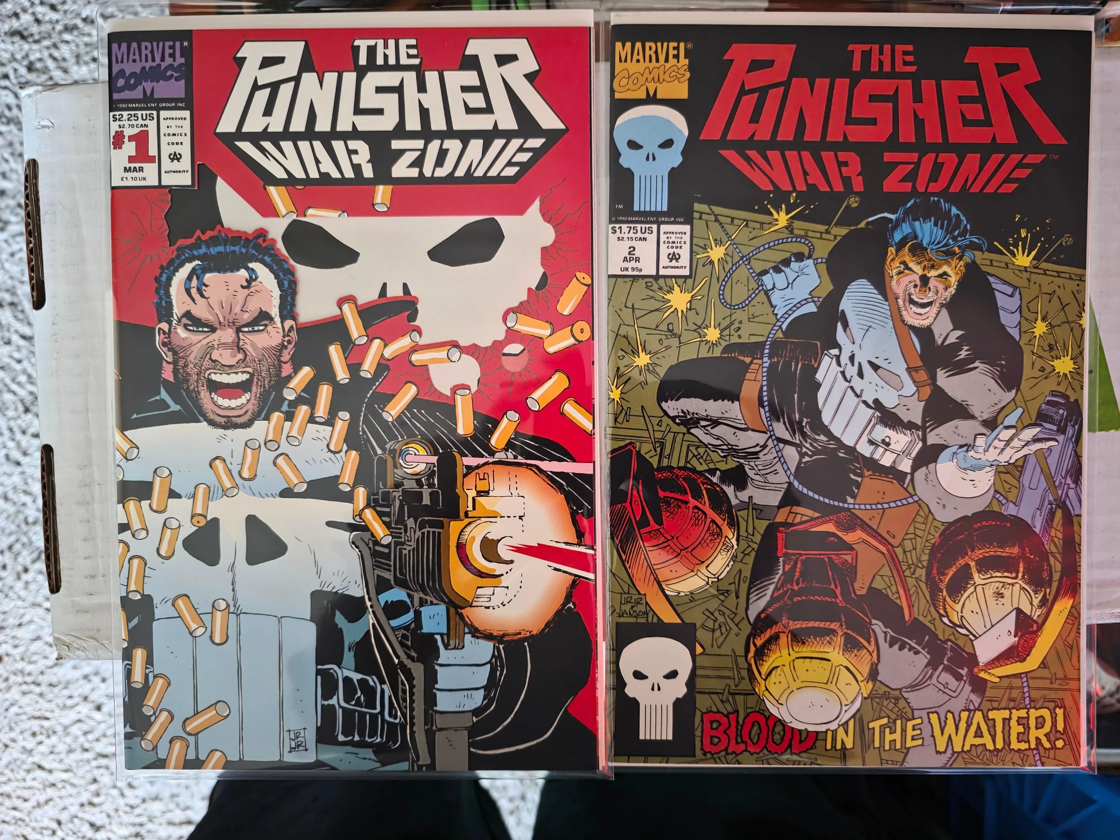 The Punisher War Zone #1 & #2 Complete Starter Set - John Romita Jr. Art (1992) NM