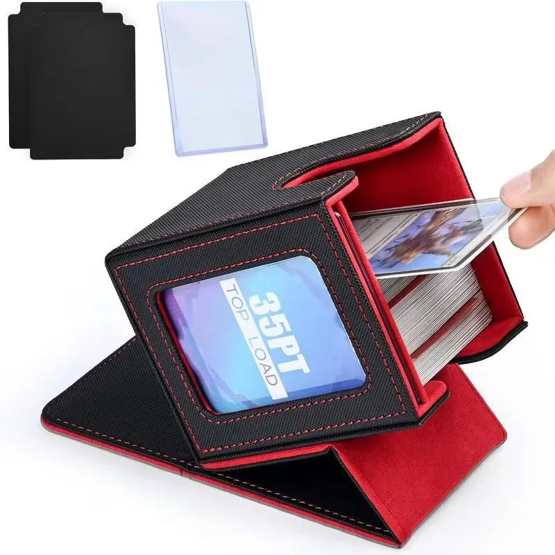 Black w/ Red Interior Card Deck Box with MTG Commander Display Window