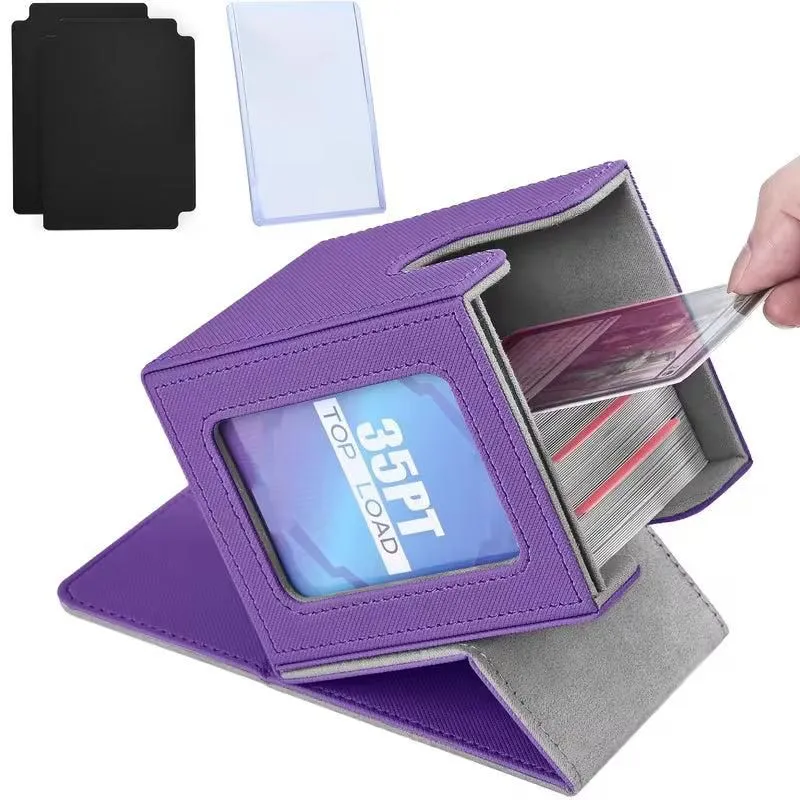 Purple w/ Gray Interior Card Deck Box with MTG Commander Display Window