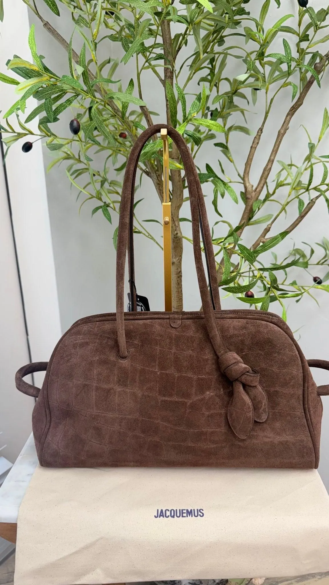 BRAND NEW - Jacquemus Brown Suede Leather Le Turismo Shoulder Bag