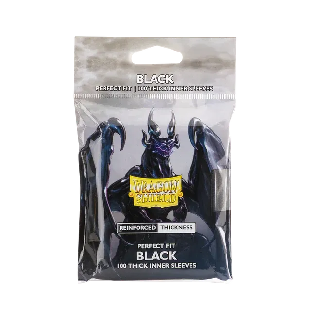 Dragon Shield Perfect Fit Thick Inner Sleeves - Black (100 Count)