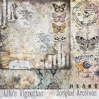 Blue Fern Studios Life's Vignettes 12 x 12 Scrapbook Paper