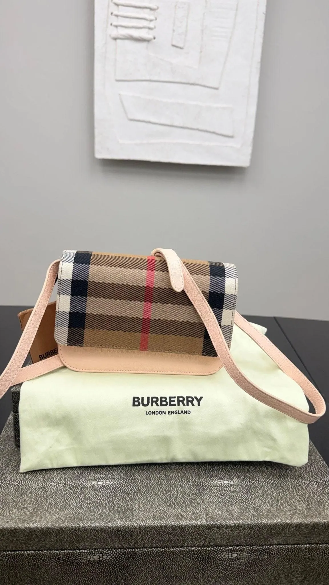 BRAND NEW - Burberry Pink Novacheck Crossbody Bag