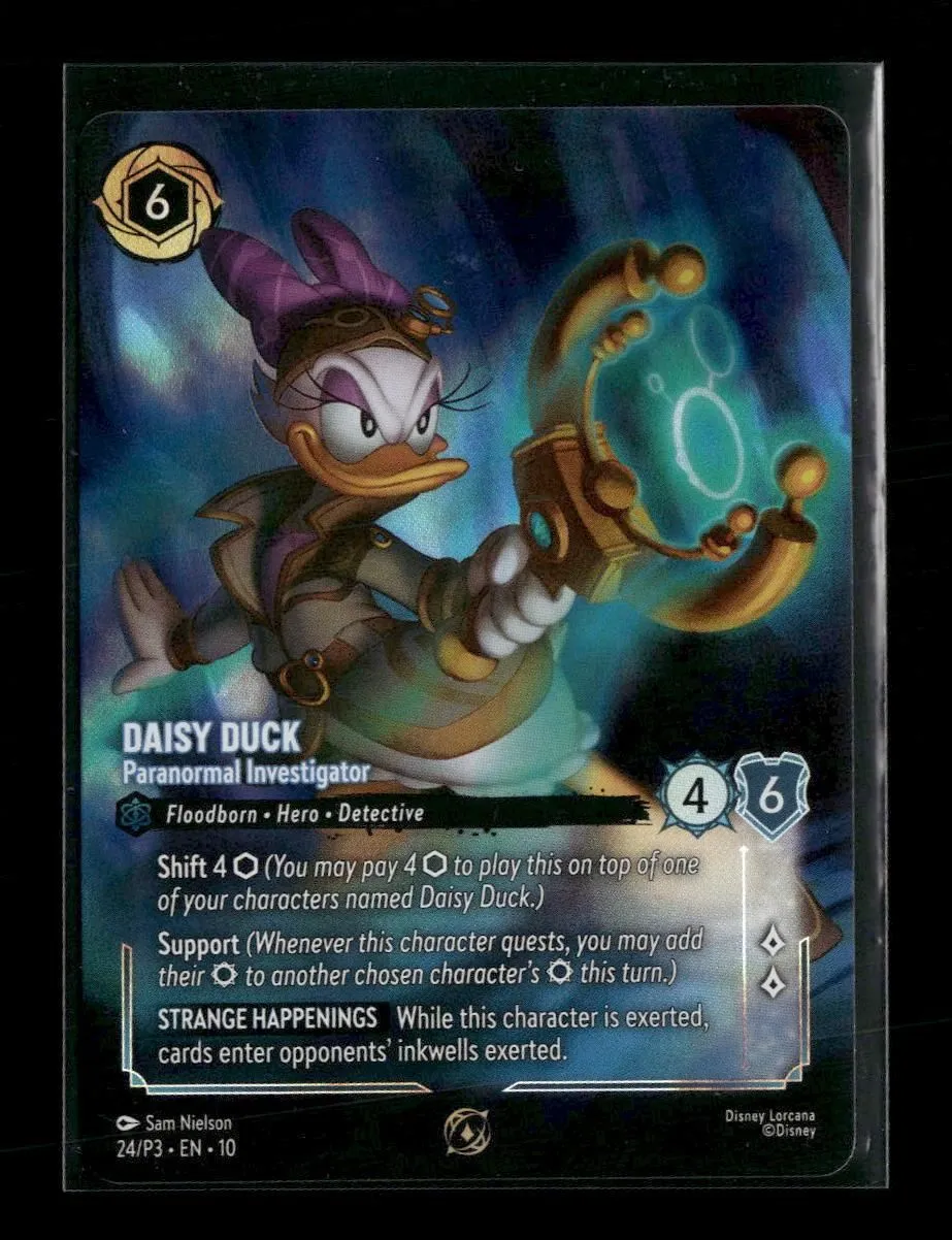 Disney Lorcana Promo Cards Daisy Duck - Paranormal Investigator #24