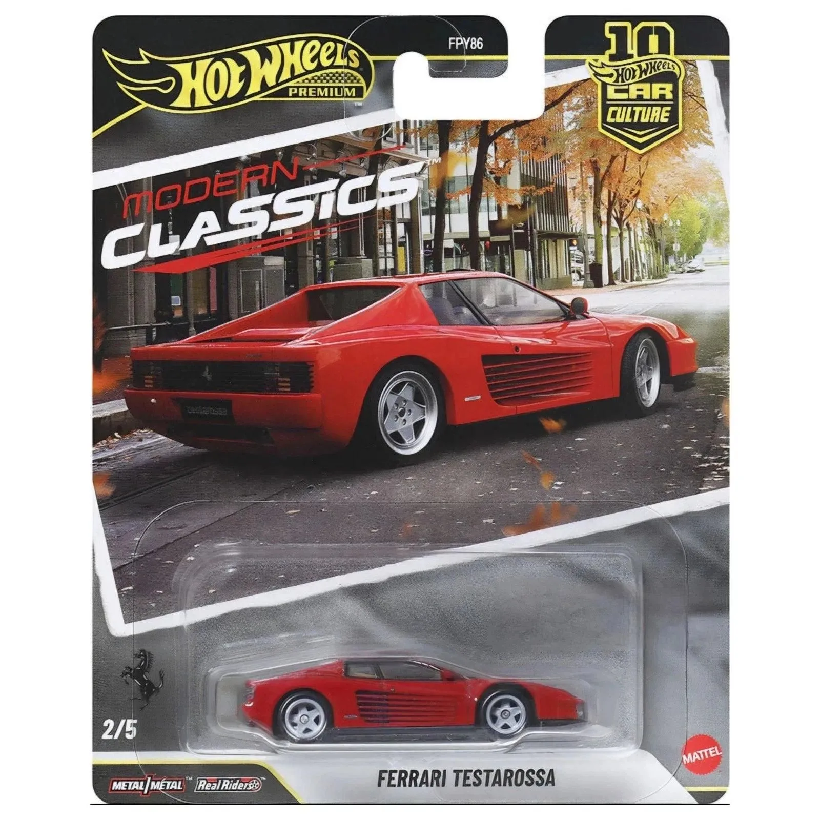Hot Wheels Car Culture Modern Classics, Ferrari Testarossa Diecast Model Car