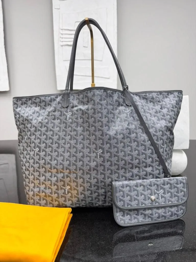 Goyard Grey Monogram Coated Canvas Saint Louis Tote GM