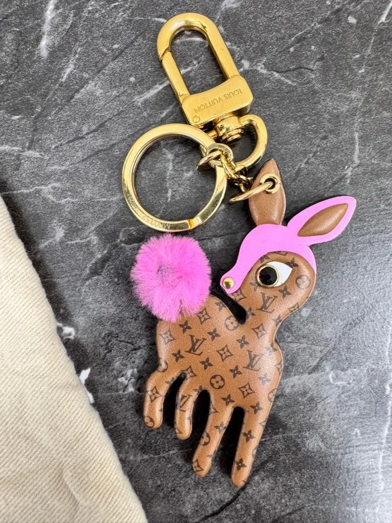 Louis Vuitton Reverse Monogram Pink Superstition Deer Bag Charm