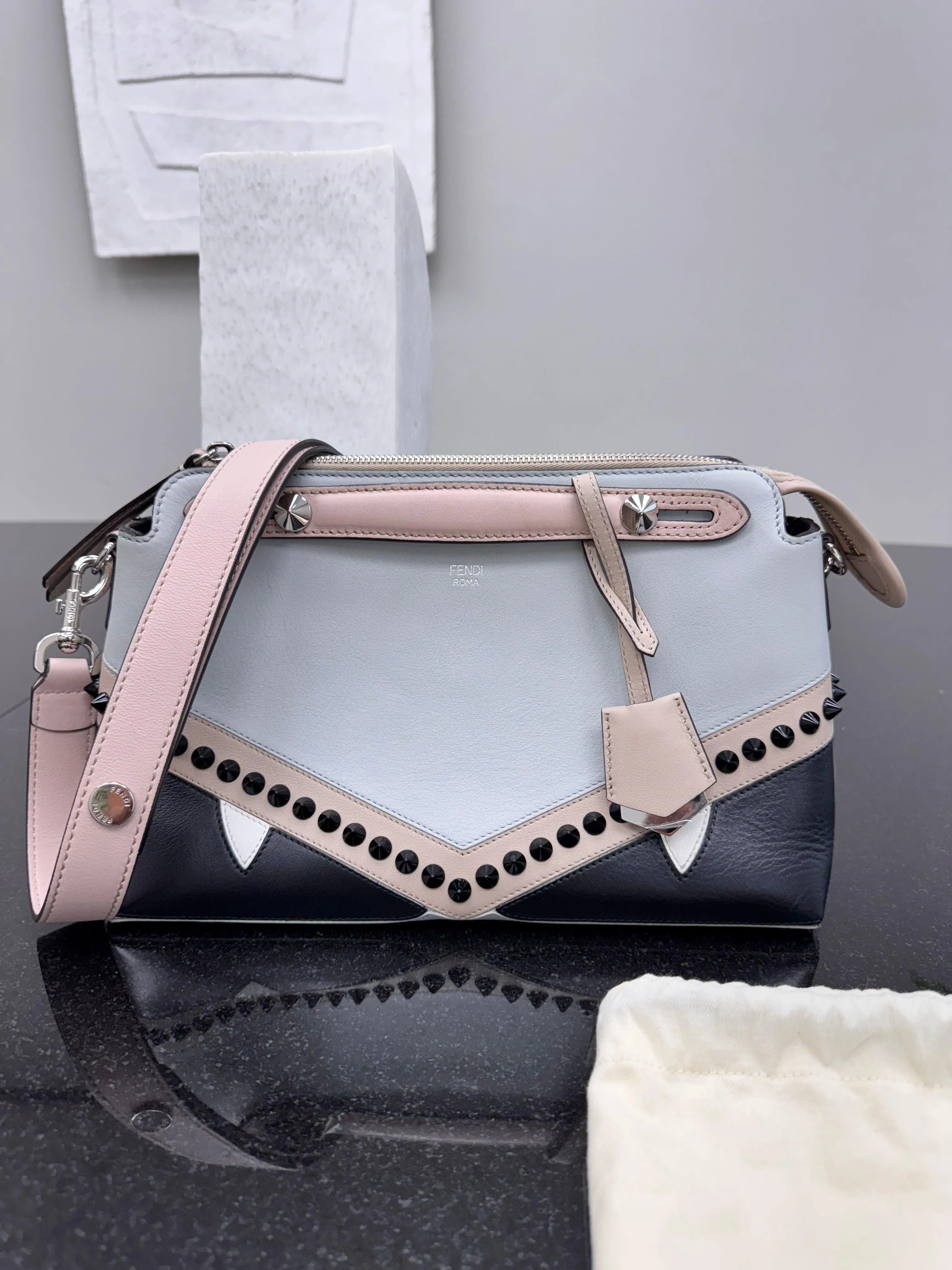 Fendi Tricolor Leather By The Way Monster 2Way Bag