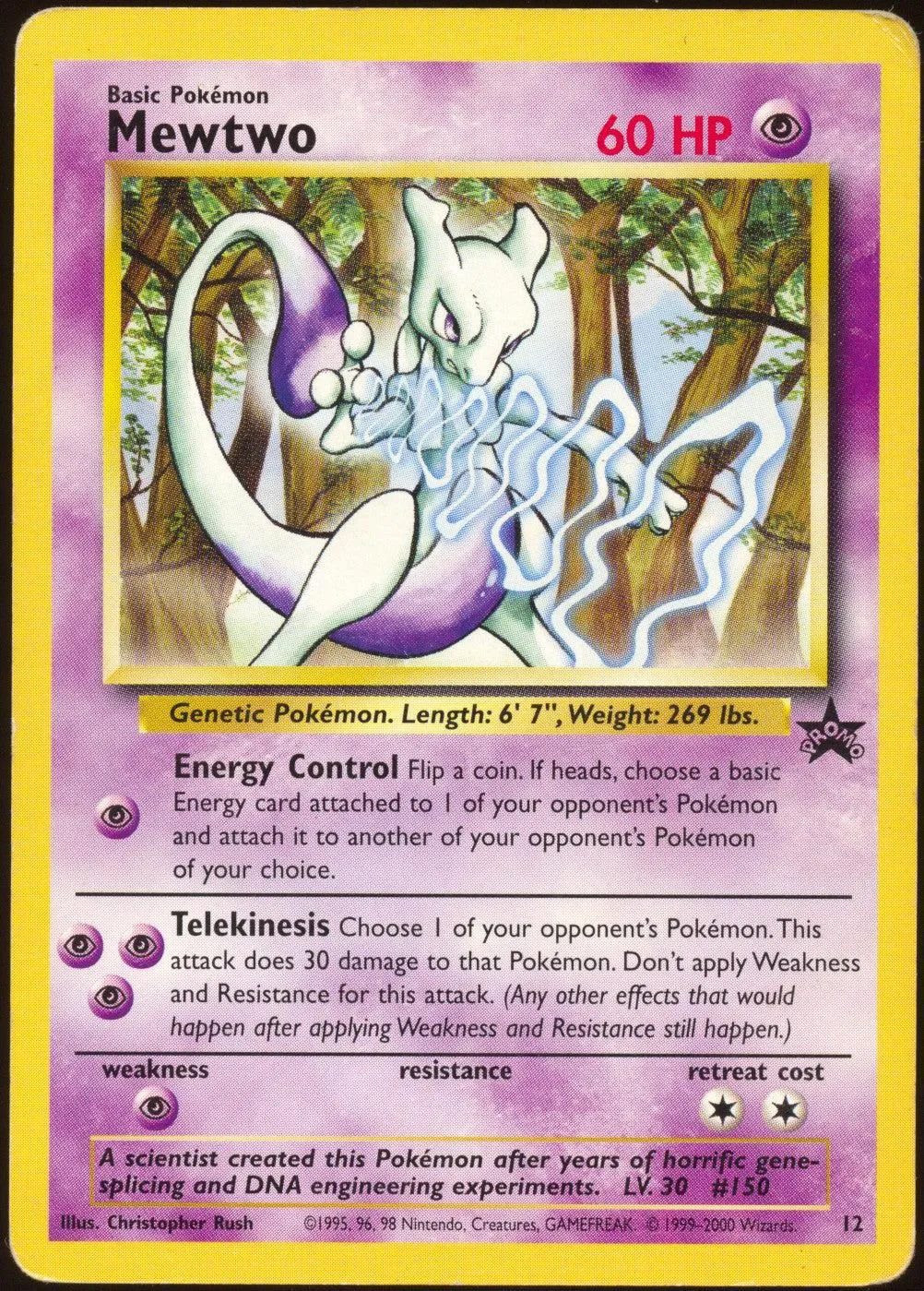 [HP] Mewtwo 12 - JR Rally Black Star Promo (English Text; Japanese Print)