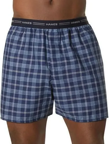 Hanes Men's Yarn Dyed Plaid Boxers Small Assorted Plaids