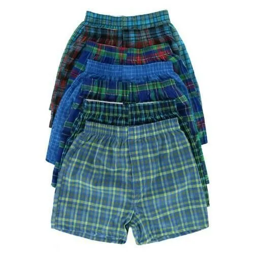 Fruit of the Loom Boy's Tartan Plaid Boxers Assorted (7 Pack), Medium, Assorted