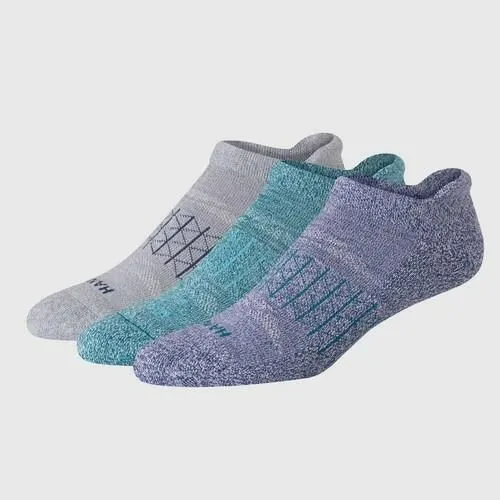 Hanes Men's 3pk Absolute Active Cushioned Heel Shield Socks Assorted Grays 6-12