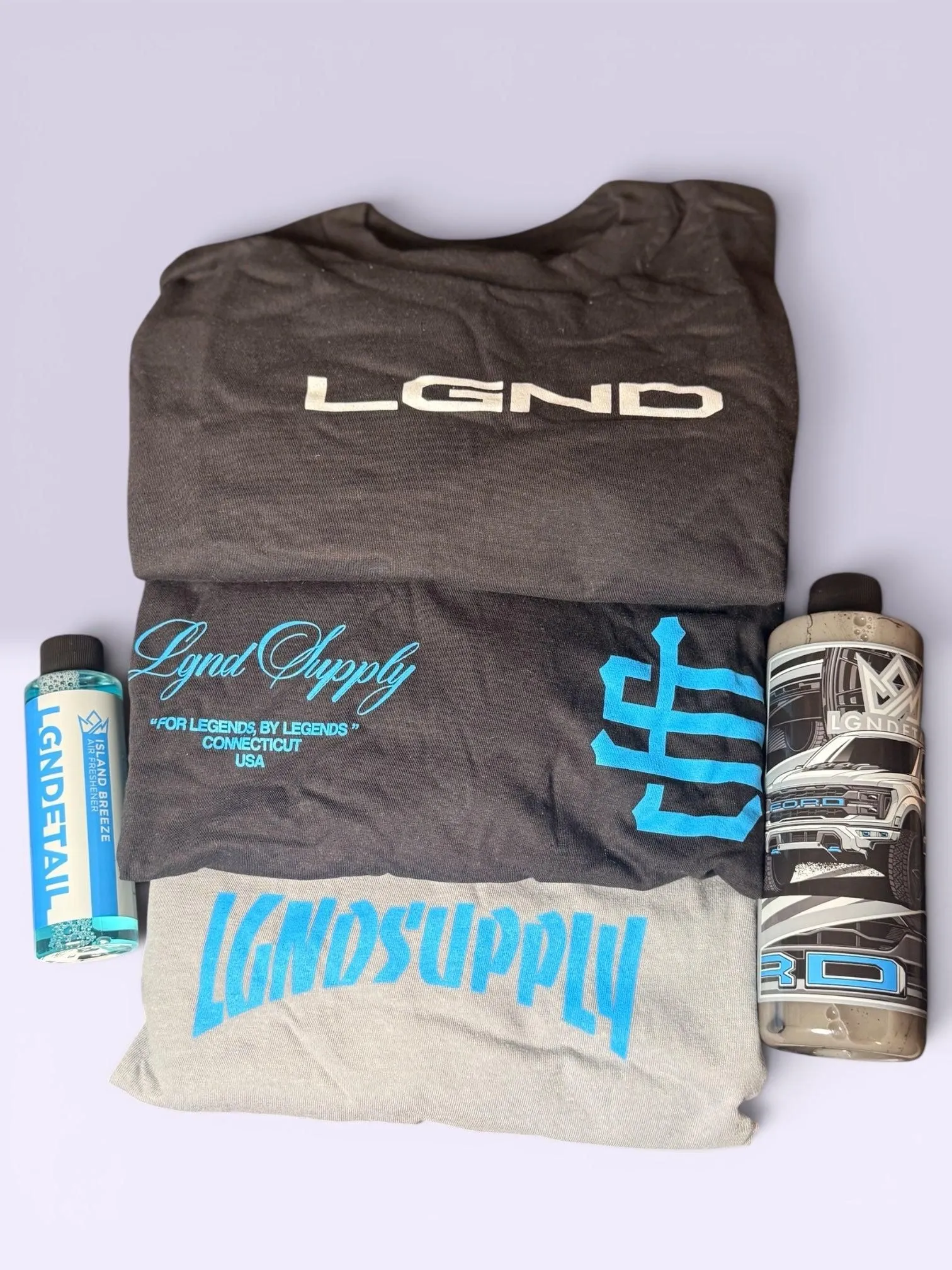 LGND Supply Co Shirt Mens L Black Crew Neck Double-Sided Tagless *detail combo Automotive NIB