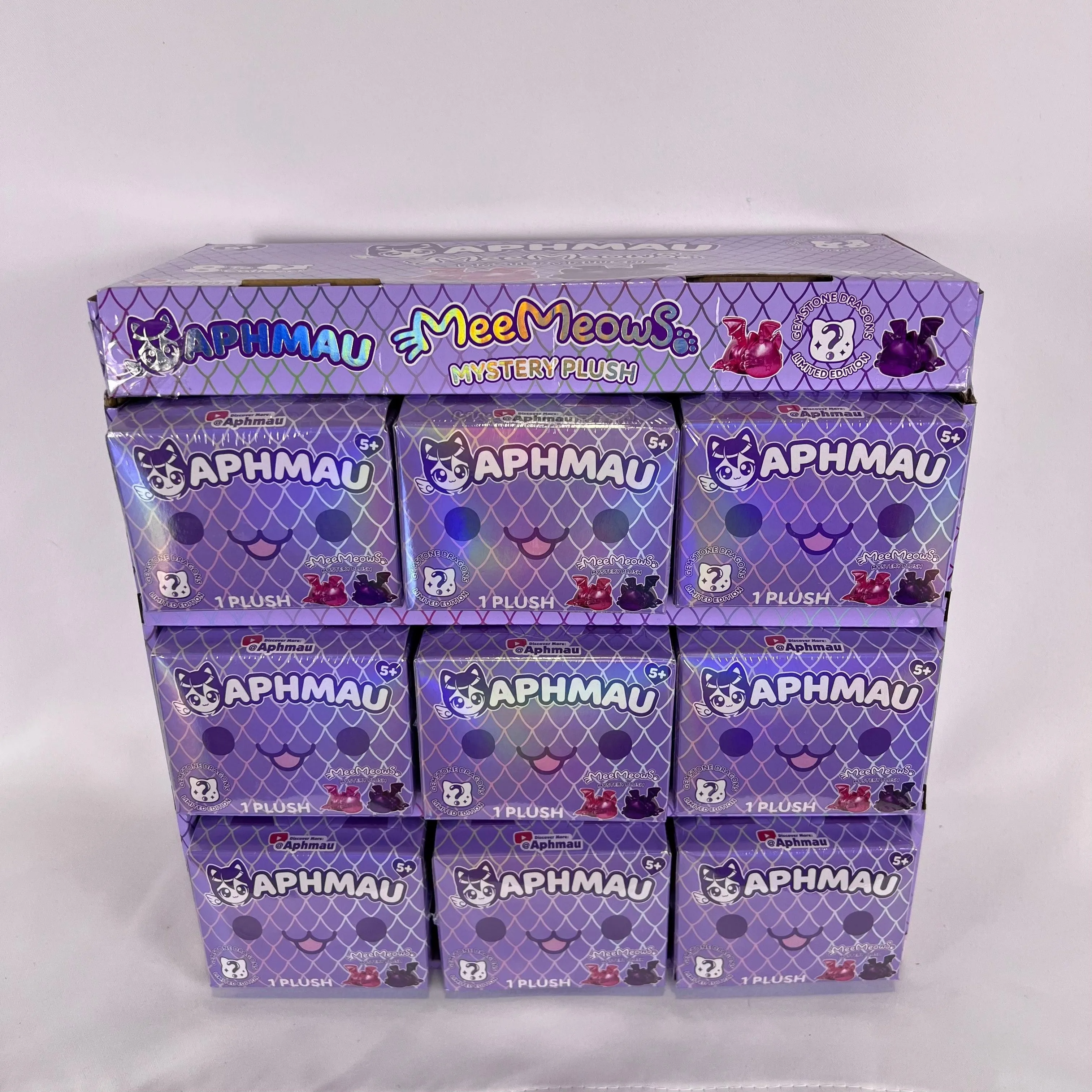 Apmmau MeeMeows Mystery Plush Gemstone Dragons Limited Edition Sealed & Revealed