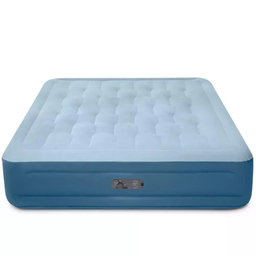 Used and fully functioning - Intex Mid Rise Hexbeam 14" Electric Pump Queen Air Mattress - Dark