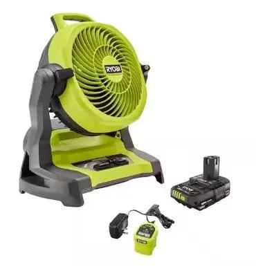 RYOBI ONE+ 18V Cordless 7-1/2 in. Bucket Top Misting Fan Kit with
