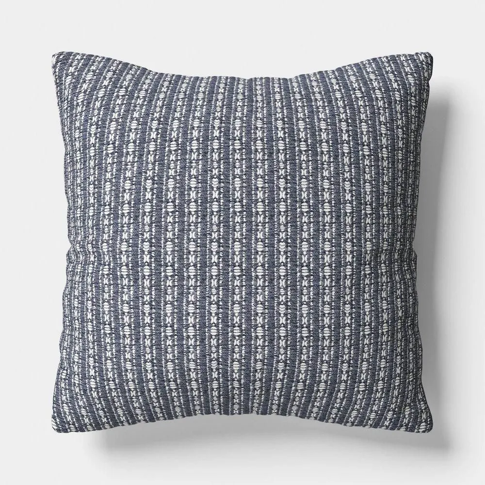 New without box - Oversized Square Reversible Matelasse Stripe Pillow blue - Threshold