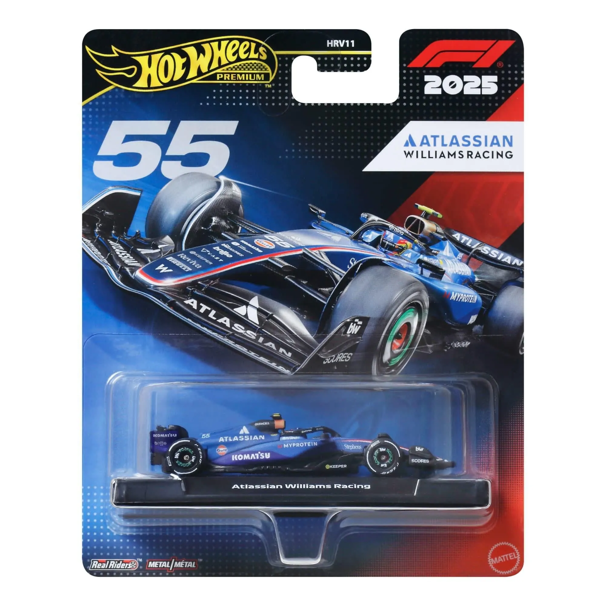 Hot Wheels Formula 1 2025,  Atlassian Williams Racing 2025 Formula 1® Team #55 Diecast Model Car