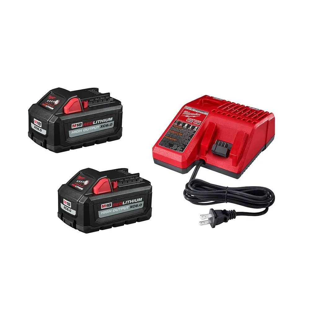 Milwaukee M18 18-Volt Lithium-Ion High Output Starter Kit with Two 6.0 Ah