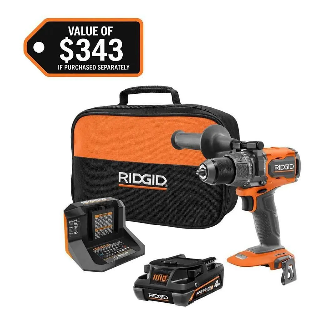 18V Brushless Cordless 1/2 in. Hammer Drill/Driver Kit with 4 Ah MAX