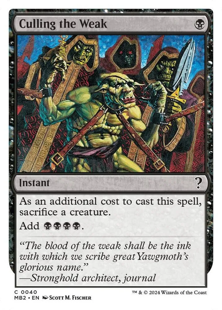 MB2, Culling the Weak, (White Border), 40, C, Near Mint, Normal, EN