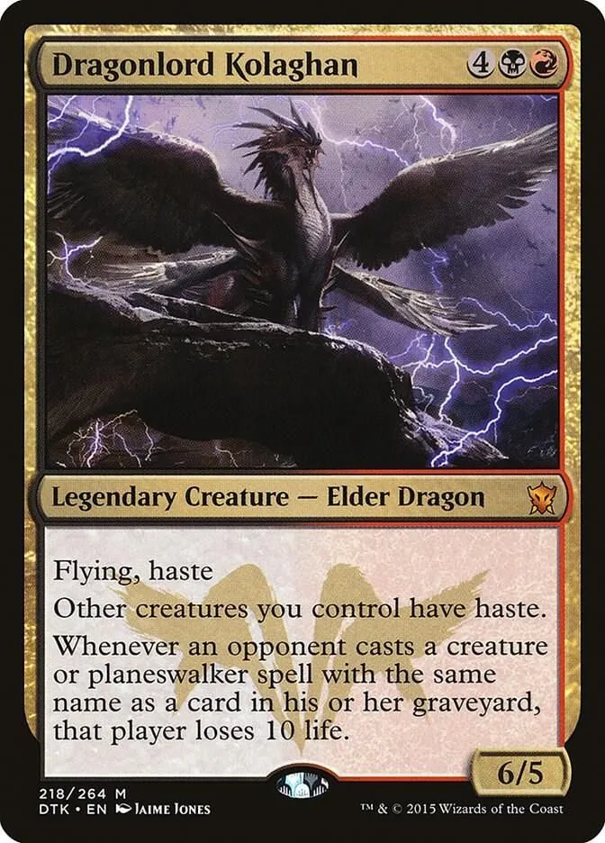 DTK, Dragonlord Kolaghan, Standard, 218, M, Near Mint, (Foil), EN