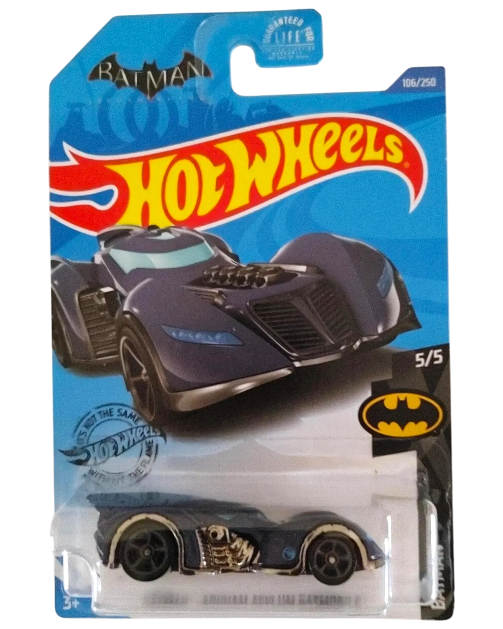 Hot Wheels Batman Arkham Asylum Batmobile Blue Treasure Hunt 1:64 Die-Cast S&D Damaged Card #106/250