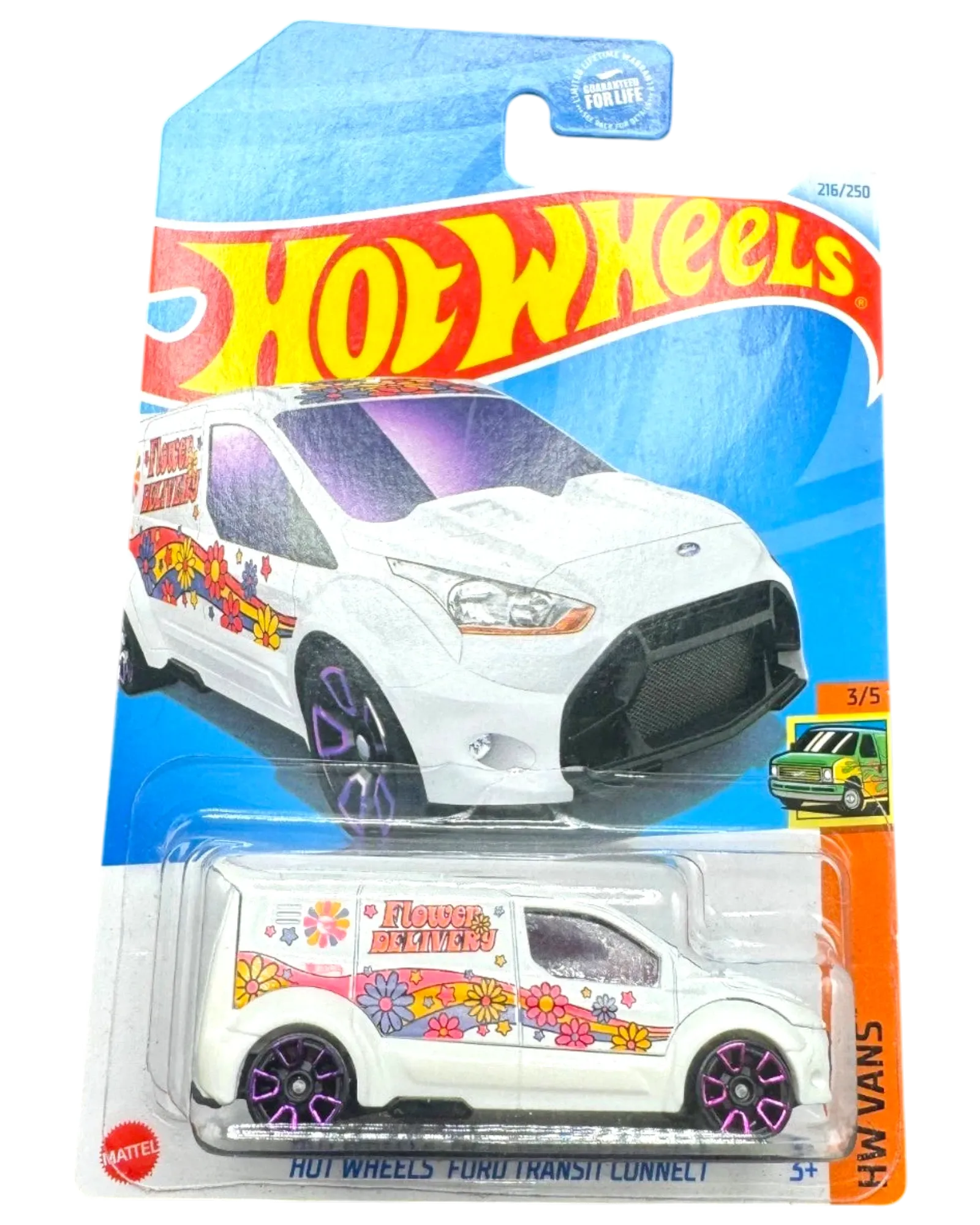 Hot Wheels Ford Transit Connect White Treasure Hunt 1:64 Die-Cast HW Vans 3/5 #216/250
