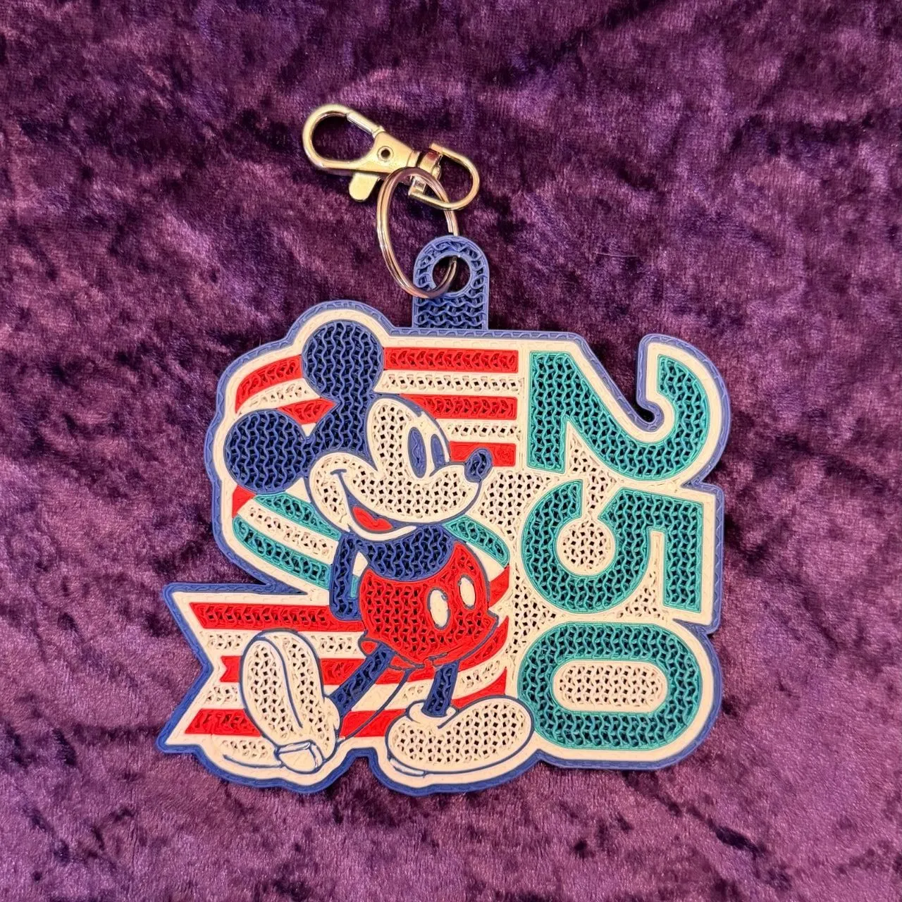 Mickey America 250 "Patriotic Mouse"-Inspired 3D Printed Pin Keychain