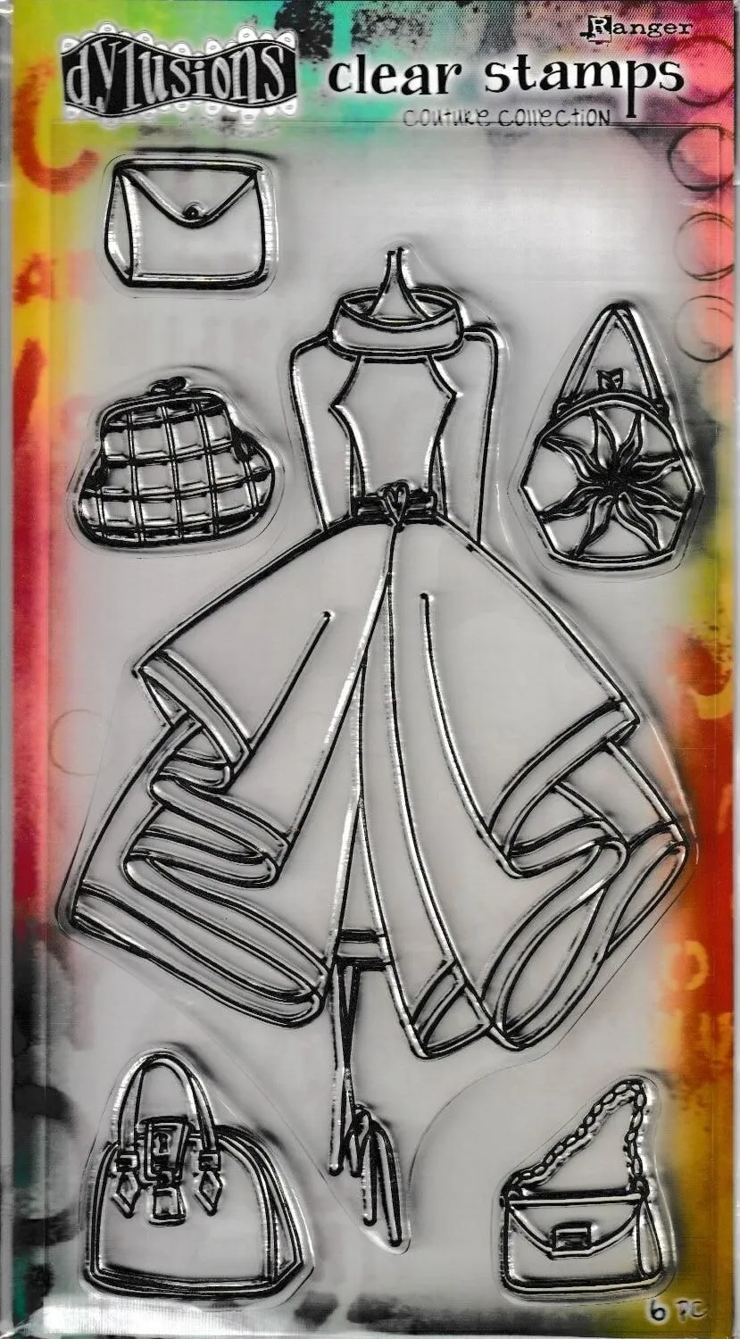 Ladies Who Lunch - Dylusions Couture Clear Stamps 5‑Piece Fashion Set DYB78340