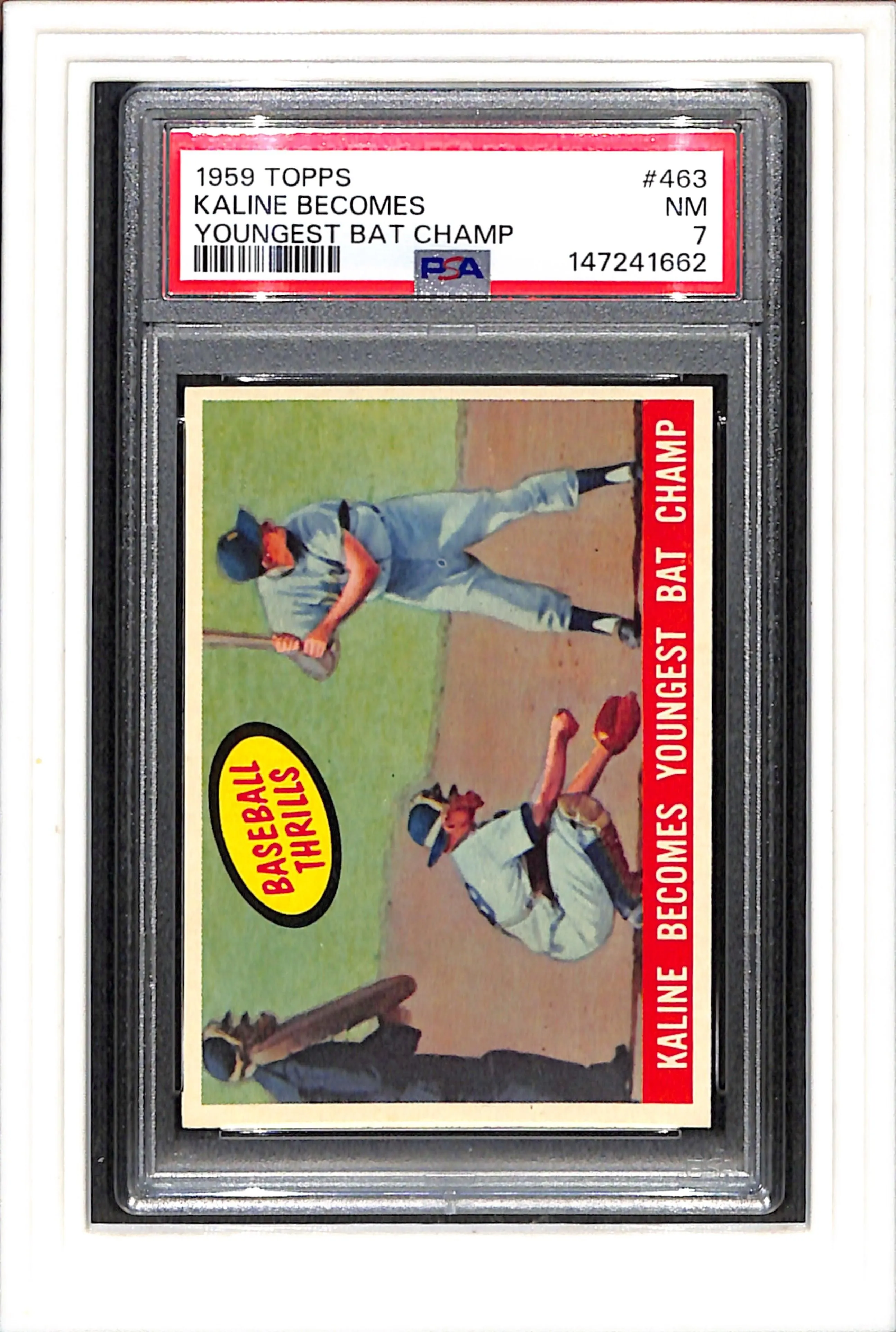 1959 Topps #463 Kaline Becomes Youngest Bat Champ PSA 7 SN 147241662