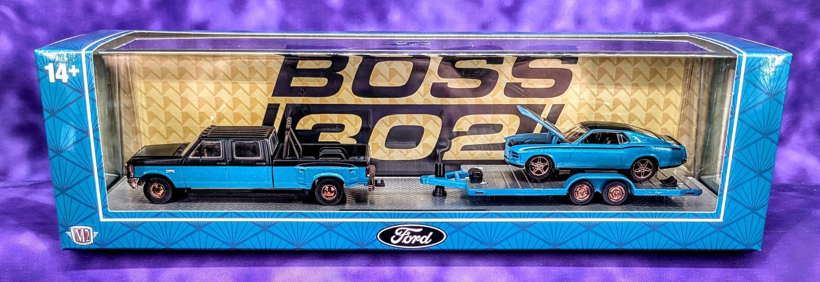 CHASE! M2 Machines 1970 Ford Mustang Custom & 1990 Ford F-350 Dually - Auto-Haulers - 1 of 750
