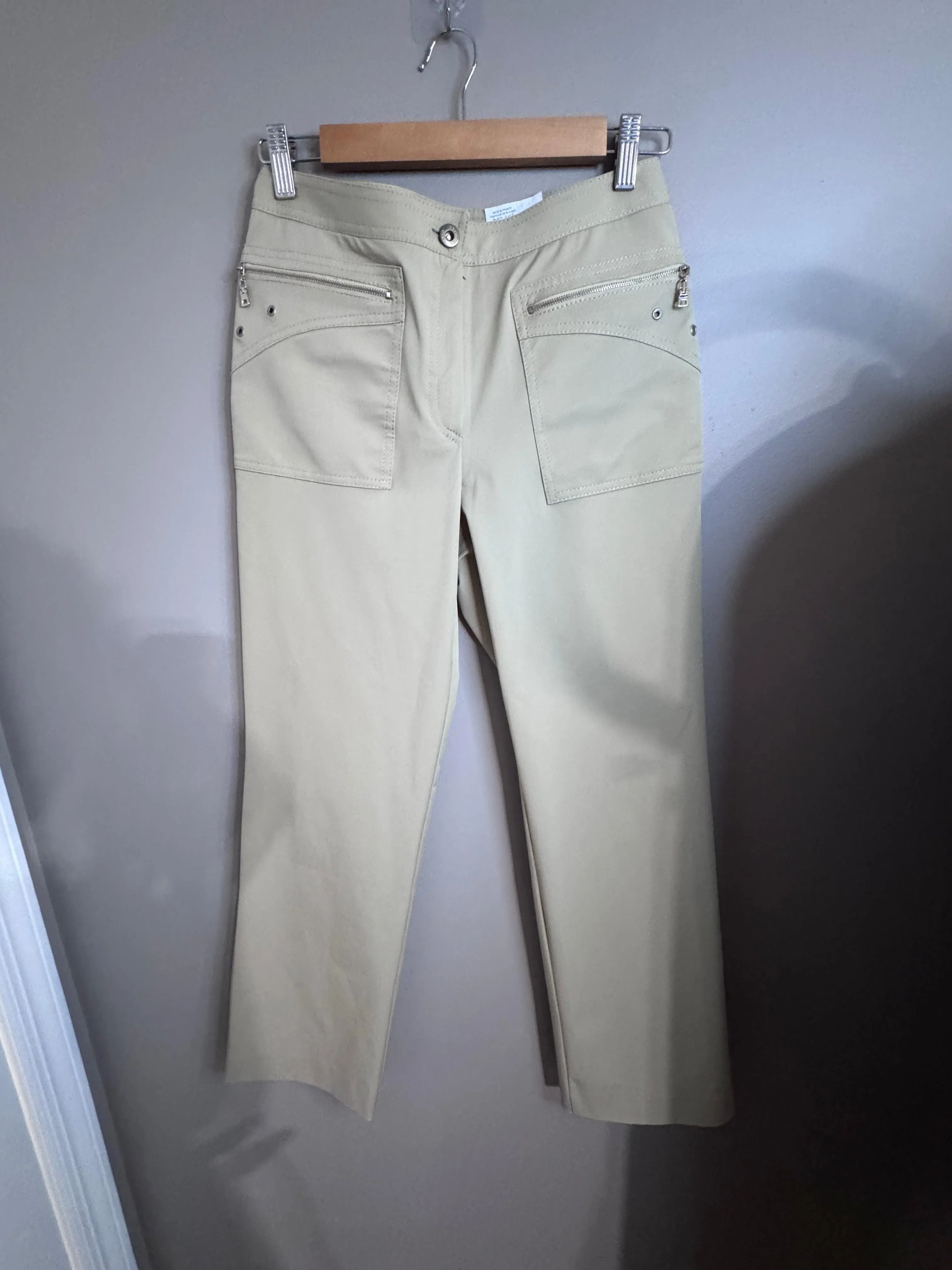 Christian Dior Sports Vintage Y2K Cropped Trousers Stone Beige EU 44 US 12 Pre-Loved