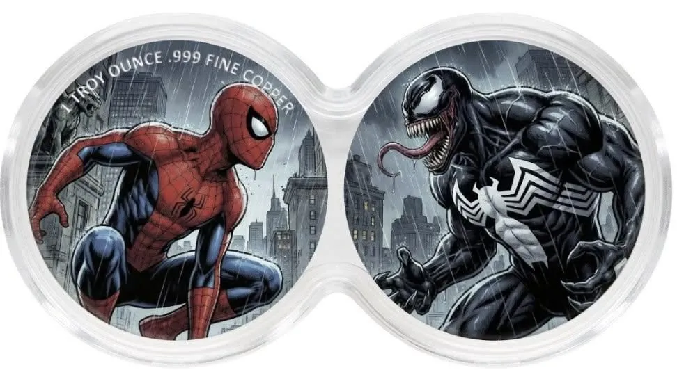 DuoStack™ Spider-Man vs Venom – Colorised 2×1oz Copper Coin Set (Limited Edition)